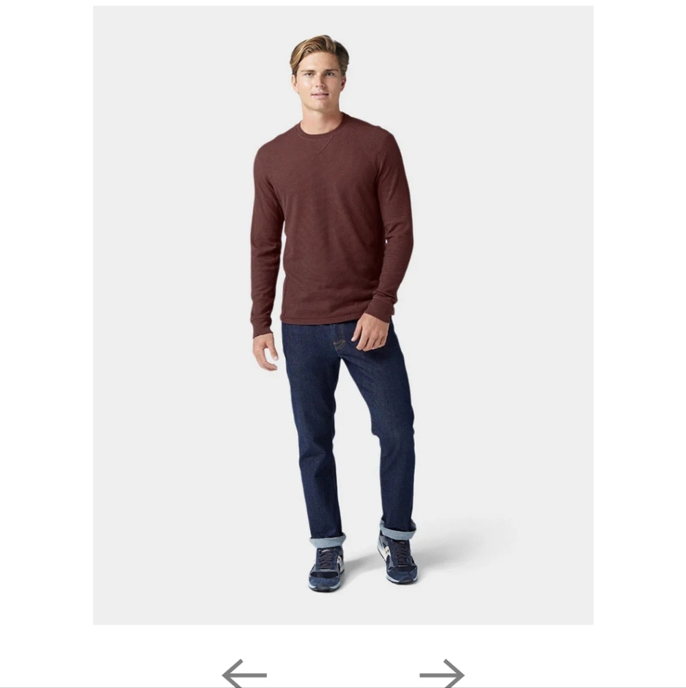 Stio Mens Wister Waffle Long Sleeve Knit Thermal Shirt Large brown outdoor